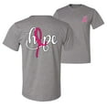thumbnail image 1 of Wild Bobby, Hope Breast Cancer Ribbon, Breast Cancer Awareness, Front and Back Men's Graphic Tees, Heather Grey, Large, 1 of 4