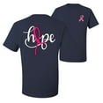 thumbnail image 1 of Wild Bobby, Hope Breast Cancer Ribbon, Breast Cancer Awareness, Front and Back Men's Graphic Tees, Navy, Small, 1 of 4