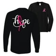 thumbnail image 1 of Wild Bobby, Hope Breast Cancer Ribbon, Breast Cancer Awareness, Front and Back Mens Long Sleeve Shirt, Black, Small, 1 of 4
