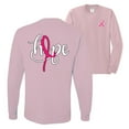 thumbnail image 1 of Wild Bobby, Hope Breast Cancer Ribbon, Breast Cancer Awareness, Front and Back Mens Long Sleeve Shirt, Light Pink, Medium, 1 of 4
