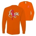 thumbnail image 1 of Wild Bobby, Hope Breast Cancer Ribbon, Breast Cancer Awareness, Front and Back Mens Long Sleeve Shirt, Orange, Medium, 1 of 4