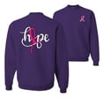 thumbnail image 1 of Wild Bobby, Hope Breast Cancer Ribbon, Breast Cancer Awareness, Front and Back Unisex Crewneck Graphic Sweatshirt, Purple, XX-Large, 1 of 4