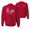 thumbnail image 1 of Wild Bobby, Hope Breast Cancer Ribbon, Breast Cancer Awareness, Front and Back Unisex Crewneck Graphic Sweatshirt, Red, 3X-Large, 1 of 4