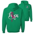thumbnail image 1 of Wild Bobby, Hope Breast Cancer Ribbon, Breast Cancer Awareness, Front and Back Unisex Graphic Hoodie Sweatshirt, Kelly, Large, 1 of 4