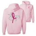 thumbnail image 1 of Wild Bobby, Hope Breast Cancer Ribbon, Breast Cancer Awareness, Front and Back Unisex Graphic Hoodie Sweatshirt, Light Pink, XX-Large, 1 of 4