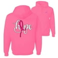 thumbnail image 1 of Wild Bobby, Hope Breast Cancer Ribbon, Breast Cancer Awareness, Front and Back Unisex Graphic Hoodie Sweatshirt, Neon Pink, Large, 1 of 4