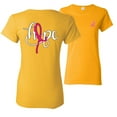 thumbnail image 1 of Wild Bobby, Hope Breast Cancer Ribbon, Breast Cancer Awareness, Front and Back Women Graphic Tees, Gold, Small, 1 of 4