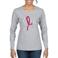 thumbnail image 1 of Wild Bobby Hope Breast Cancer Ribbon Breast Cancer Awareness Women Graphic Long Sleeve T-Shirt, Heather Grey, X-Large, 1 of 6