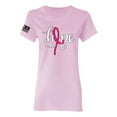 thumbnail image 1 of Wild Bobby Hope Breast Cancer Ribbon USA Flag Sleeve Breast Cancer Awareness Women Tee, Light Pink, 3X-Large, 1 of 7