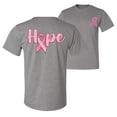 thumbnail image 1 of Wild Bobby, Hope Pink Ribbon Support Brave Fight, Breast Cancer Awareness, Front and Back Men Graphic Tee, Heather Grey, 5X-Large, 1 of 4
