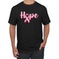 thumbnail image 1 of Wild Bobby, Hope Pink Ribbon Support Brave Fight, Breast Cancer Awareness, Men Graphic Tee, Black, Small, 1 of 5