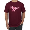 thumbnail image 1 of Wild Bobby, Hope Pink Ribbon Support Brave Fight, Breast Cancer Awareness, Men Graphic Tee, Maroon, Large, 1 of 5
