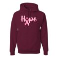 thumbnail image 1 of Wild Bobby, Hope Pink Ribbon Support Brave Fight, Breast Cancer Awareness, Unisex Graphic Hoodie Sweatshirt, Maroon, Medium, 1 of 5