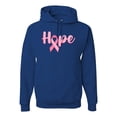 thumbnail image 1 of Wild Bobby, Hope Pink Ribbon Support Brave Fight, Breast Cancer Awareness, Unisex Graphic Hoodie Sweatshirt, Royal, XX-Large, 1 of 5