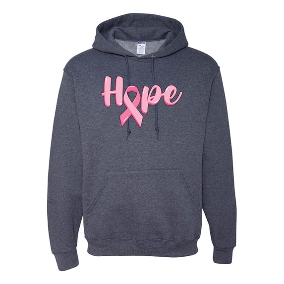 Wild Bobby, Hope Pink Ribbon Support Brave Fight, Breast Cancer Awareness, Unisex Graphic Hoodie Sweatshirt, Vintage Heather Navy, 3X-Large