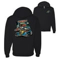 thumbnail image 1 of Wild Bobby,Hot Custom Rods Drive Thru Diner Cars and Trucks Front and Back Graphic Zip Up Hoodie Sweatshirt, Black, Small, 1 of 2