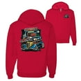 thumbnail image 1 of Wild Bobby,Hot Custom Rods Drive Thru Diner Cars and Trucks Front and Back Graphic Zip Up Hoodie Sweatshirt, Red, 2XL, 1 of 2