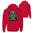 thumbnail image 1 of Wild Bobby,Hot Custom Rods Drive Thru Diner Cars and Trucks Front and Back Graphic Zip Up Hoodie Sweatshirt, Red, Small, 1 of 2