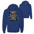 thumbnail image 1 of Wild Bobby,Hot Custom Rods Drive Thru Diner Cars and Trucks Front and Back Graphic Zip Up Hoodie Sweatshirt, Royal, Large, 1 of 2