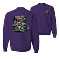 thumbnail image 1 of Wild Bobby, Hot Custom Rods Drive Thru Diner, Cars and Trucks, Front and Back Unisex Crewneck Graphic Sweatshirt, Purple, XX-Large, 1 of 4