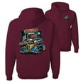 thumbnail image 1 of Wild Bobby,Hot Custom Rods Drive Thru Diner Cars and Trucks Front and Back Unisex Graphic Hoodie Sweatshirt, Maroon, Small, 1 of 2
