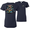 thumbnail image 1 of Wild Bobby,Hot Custom Rods Drive Thru Diner Cars and Trucks Front and Back Womens Graphic T-Shirt, Navy, 3XL, 1 of 2