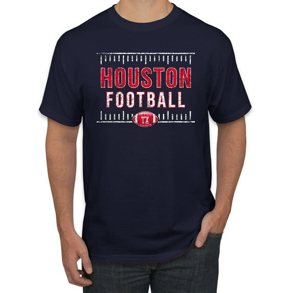 Wild Bobby Houston HOU Hometown City Football Fan Pride Sports Men's Graphic T-Shirt, Navy, X-Large