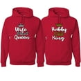 thumbnail image 1 of Wild Bobby, Hubby Dad King Wife Mom Queen Cute Gift His and Hers Matching Couples Hoodies Sweater Set, Red, Mens XL-Womens XL, 1 of 3