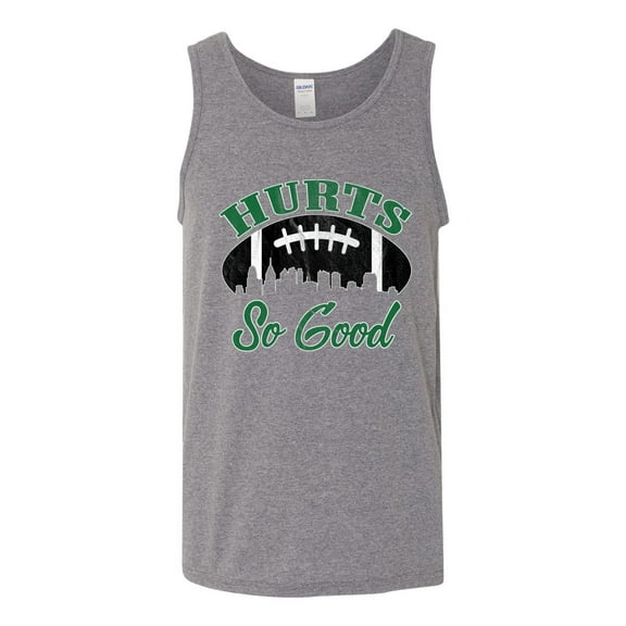 Wild Bobby, Hurts So Good Philadelphia Football City Sports Men Graphic Tank Top, Heather Grey, X-Large