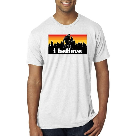 Wild Bobby I Believe Funny Retro Bigfoot Sasquatch Conspiracy Outdoor Hiking - Pop Culture Men Premium Tri Blend Tee