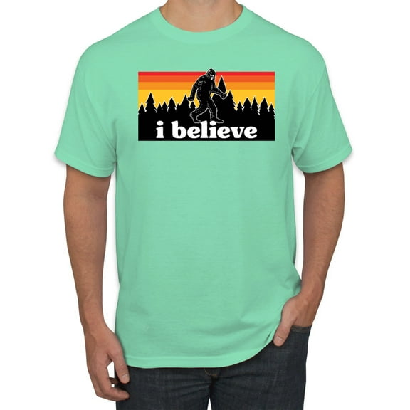 Wild Bobby I Believe Funny Retro Bigfoot Sasquatch Conspiracy Outdoor Hiking - Pop Culture Men Tee
