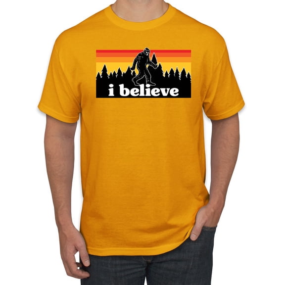 Wild Bobby I Believe Funny Retro Bigfoot Sasquatch Conspiracy Outdoor Hiking - Pop Culture Men Tee