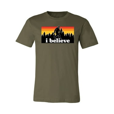 Wild Bobby I Believe Funny Retro Bigfoot Sasquatch Conspiracy Outdoor Hiking - Pop Culture Unisex Premium T-Shirt