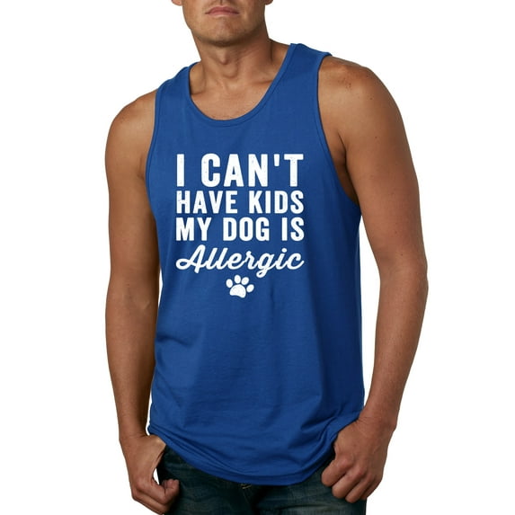 Wild Bobby, I Can't Have Kids My Dog is Allergic Funny, Dog Lover, Men Graphic Tank Top, Royal, Medium