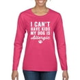 thumbnail image 1 of Wild Bobby, I Can't Have Kids My Dog is Allergic Funny, Dog Lover, Women Graphic Long Sleeve Tee, Fuschia, Large, 1 of 4
