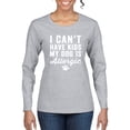 thumbnail image 1 of Wild Bobby, I Can't Have Kids My Dog is Allergic Funny, Dog Lover, Women Graphic Long Sleeve Tee, Heather Grey, XX-Large, 1 of 4