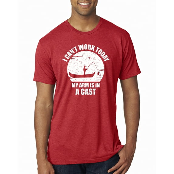Wild Bobby,I Can't Work Today My Arm is in Cast, Father's Day, Men Premium Tri Blend Tees, Vintage Red, Medium