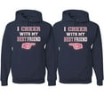 thumbnail image 1 of Wild Bobby, I Cheer With My Best Friend His/Her Couples/ Best Friends Matching Couples Hoodie, Navy, Mens L-Womens XX-Large, 1 of 5