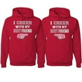 thumbnail image 1 of Wild Bobby, I Cheer With My Best Friend His/Her Couples/ Best Friends Matching Couples Hoodie, Red, Mens L-Womens XX-Large, 1 of 5