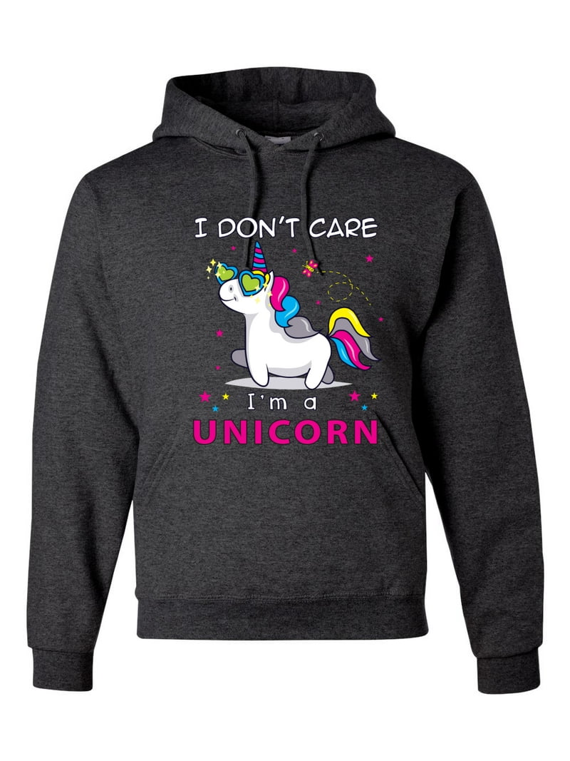 Wild Bobby, I Don't Care I'm a Unicorn Graphic Hoodie Sweatshirt