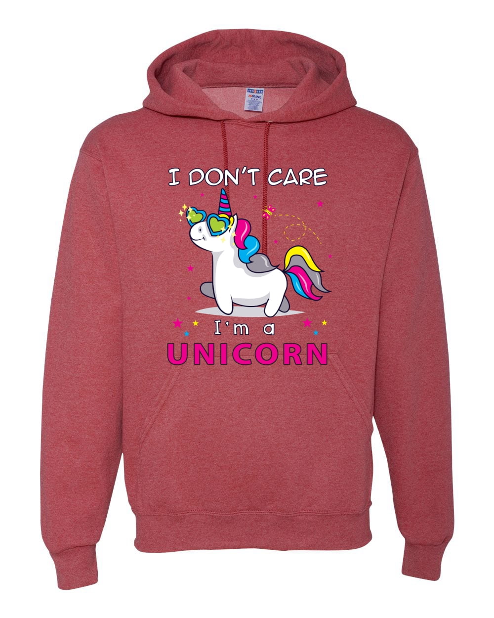 Wild Bobby I Don t Care I m a Unicorn Graphic Hoodie Sweatshirt Walmart Business Supplies