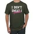thumbnail image 1 of Wild Bobby, I Don't Sweat I Sparkle Glitter Fitness Print, Gym/Workout, Men Graphic Tee, Military Green, 5X-Large, 1 of 4