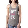 thumbnail image 1 of Wild Bobby I Fought Like A Girl and Won Breast Cancer Awareness Women Racerback Tank Top, Heather Grey, Small, 1 of 6
