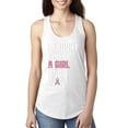 thumbnail image 1 of Wild Bobby I Fought Like A Girl and Won Breast Cancer Awareness Women Racerback Tank Top, White, Medium, 1 of 6