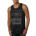 thumbnail image 1 of Wild Bobby I Hate You I Hate This Place See You Tomorrow Gym/Workout Men Graphic Tank Top, Black, Small, 1 of 5