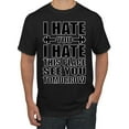 thumbnail image 1 of Wild Bobby I Hate You I Hate This Place See You Tomorrow Gym/Workout Men Graphic Tee, Black, Small, 1 of 5