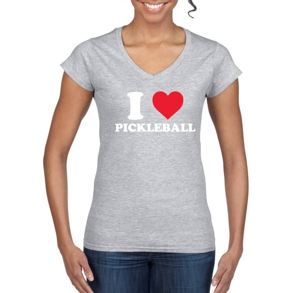 Wild Bobby I Heart Pickleball Classic I Love Pickle Ball Sports Women Standard V-Neck Tee