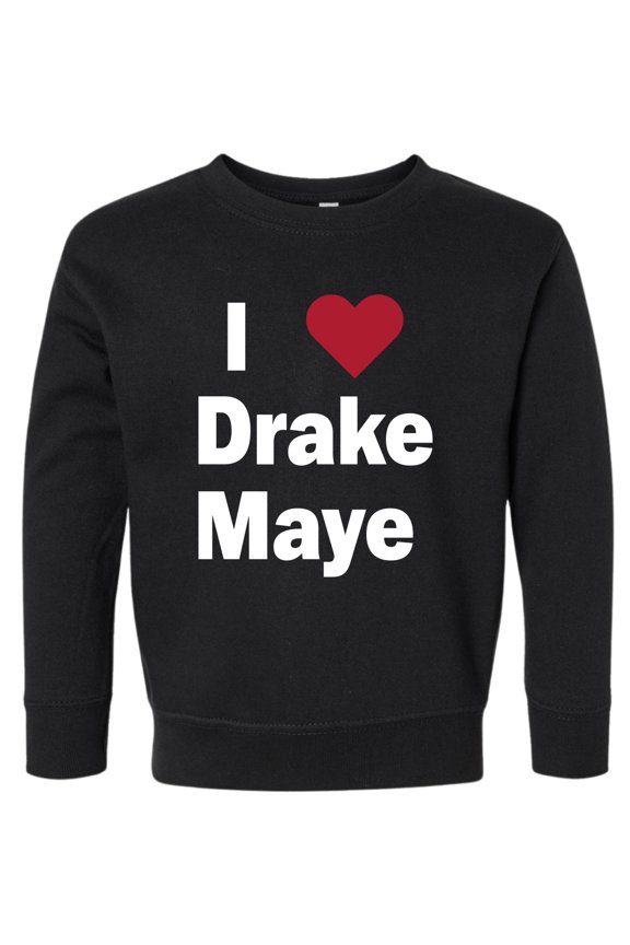 I Love Drake Maye Sweater Toddler Fleece Crewneck Sweatshirt