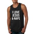 thumbnail image 1 of Wild Bobby, I Love Jesus & Naps Inspirational/Christian Men Graphic Tank Top, Black, Small, 1 of 6