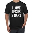thumbnail image 1 of Wild Bobby, I Love Jesus & Naps Inspirational/Christian Men Graphic Tee, Black, Small, 1 of 6